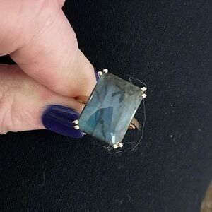 Elegant Gold and Blue Stone Ring